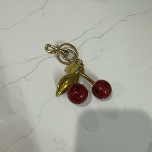 Coach Gold and Red Cherry Keychain